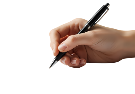 Hand Writing with Pen Closeup Image of Handwriting