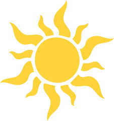 Vibrant Sun with Curved Rays Illustration