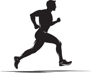 silhouette of a man running