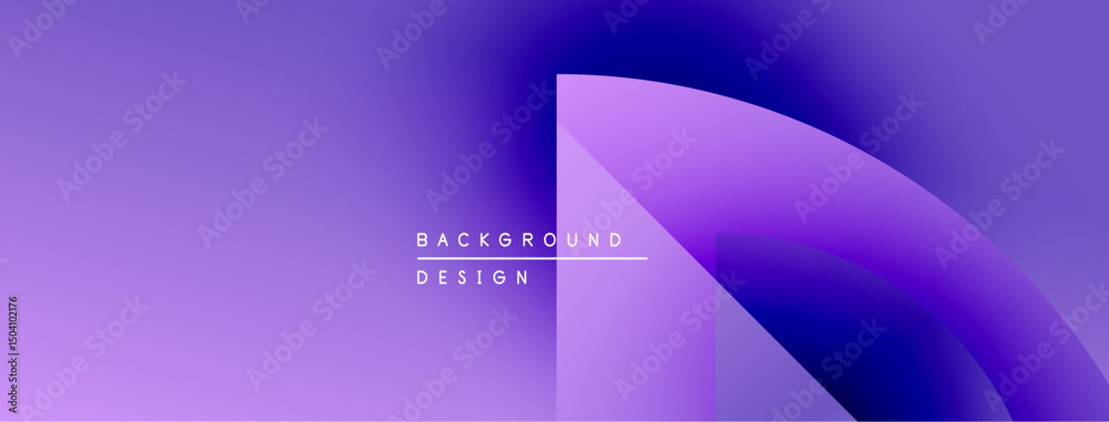 Aufkleber Abstract purple background. Gradient shapes overlap creating dynamic visual effect. Text reads background design. Minimalist, modern aesthetic.