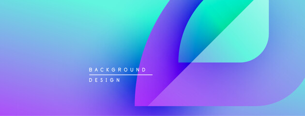 Abstract gradient background. Blue, purple hues blend smoothly. Minimalist design features overlapping shapes, text reads background design.