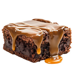 Salted Caramel Brownie A Decadent Dessert isolated on transparent background