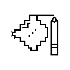 Fototapeta premium Pixel art design element, black and white, for websites