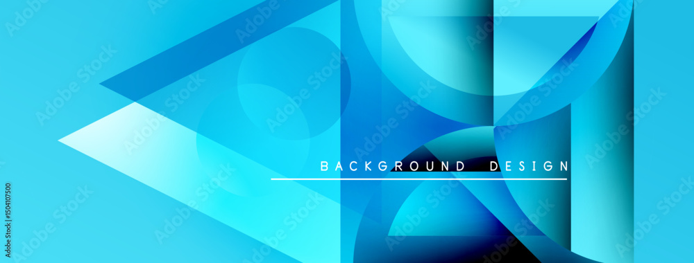 Poster Abstract blue shapes overlap, creating dynamic visual effect. Modern design elements suggest technology, innovation, future concepts.