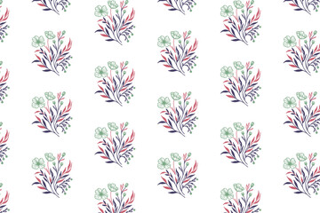 floral sketch design, seamless line art texture, modern wrapping paper, single line rose pattern, kitchen textile fabric

