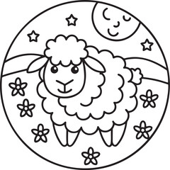 Adorable Cute Sheep Coloring Pages – Fun, Relaxing and Whimsical Sheep Designs for Kids and Adults, Printable PDF, Fluffy Farm Animals, Kawaii Lamb Art