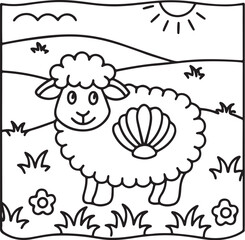 Adorable Cute Sheep Coloring Pages – Fun, Relaxing and Whimsical Sheep Designs for Kids and Adults, Printable PDF, Fluffy Farm Animals, Kawaii Lamb Art