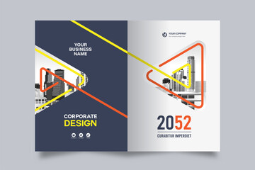 City Background Business Book Cover Design Template