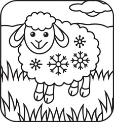 Adorable Cute Sheep Coloring Pages – Fun, Relaxing and Whimsical Sheep Designs for Kids and Adults, Printable PDF, Fluffy Farm Animals, Kawaii Lamb Art
