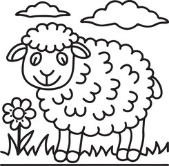 Adorable Cute Sheep Coloring Pages – Fun, Relaxing and Whimsical Sheep Designs for Kids and Adults, Printable PDF, Fluffy Farm Animals, Kawaii Lamb Art