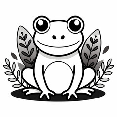 frog on white background