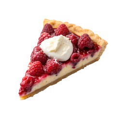 Raspberry pie slice isolated on transparent background