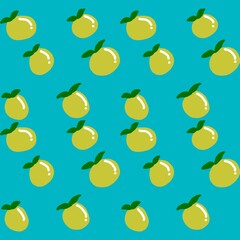 Lime Green Fruit Pattern Seamless Repeat Design