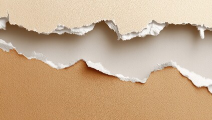 Ripped paper texture.  Beige and off-white sheets torn apart, showcasing irregular edges and fragments