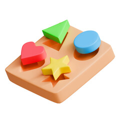 3D Snap block in cartoon style, transparent background
