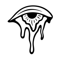 Melting Eye Vector SVG Clipart illustration