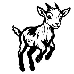 Baby Goat Jumping Vector SVG Clipart illustration