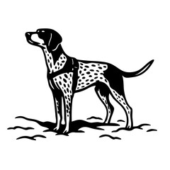 Hunting Dog Vector SVG Clipart illustration