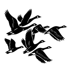 Obraz premium Fleck of Geese Vector SVG Clipart illustration