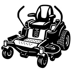Zero Turn Lawn Mower Vector SVG Clipart illustration