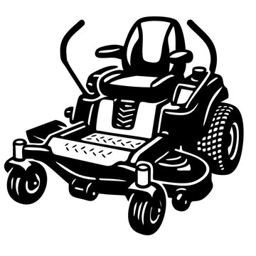 Zero Turn Lawn Mower Vector SVG Clipart illustration