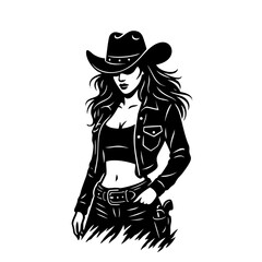 Cowgirl Vector SVG Clipart illustration