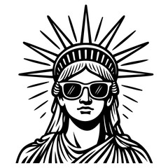 Statue of Liberty with Sunglasses Vector SVG Clipart illustration