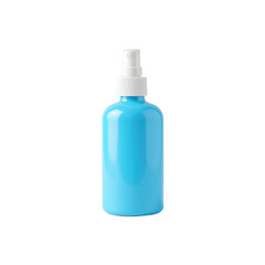 A bright blue plastic spray bottle with a white nozzle, designed for versatile cleaning solutions storage, perfect for eco-friendly and organized households..