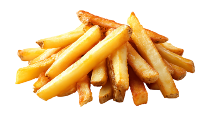 Crispy French Fries Isolated on Transparent Background