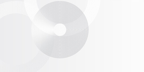 Vector white simple art glowing geometric lines on gray background. Modern shiny blue circle lines iabstract