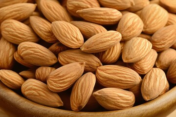 Fototapeta premium bowl filled with whole almonds. Nuts are a source of healthy fats and vitamins