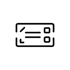 Line art illustration of two tickets with perforation and lines  