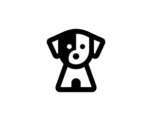 Minimalist dog logo in bold flat vector