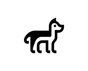 Playful black and white dog logo icon
