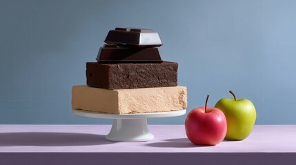Colorful Symbolism of Healthy Food Choices and Obesity Awareness