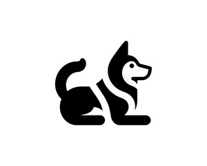 Black and white dog logo for pet brand