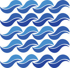 Abstract blue wave pattern seamless design for textile or wallpaper