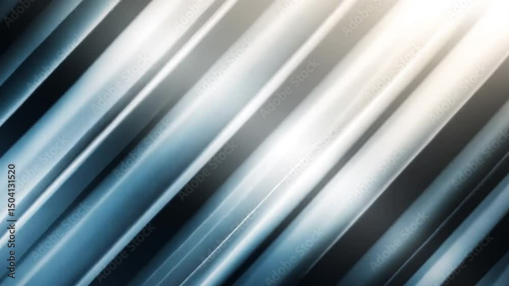 Poster dynamic abstract background with diagonal light streaks in blue and gray, creating movement and dept