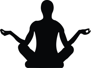Yoga Girl Silhouette Vector in Elegant Pose