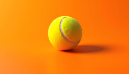 Tennis Ball on Orange Background