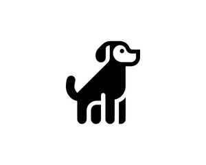 Flat design dog logo for pet company