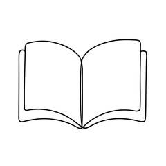 hand drawn sketch, open book with blank pages. 
Closed Book with Bookmark, Line Art Illustration.
Hand-drawn illustration of a hand writing in a notebook