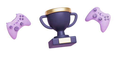E스포츠 트로피 게임 컨트롤러 E-Sports Trophy and Game Controller Icon