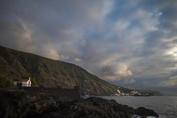 storm clouds over the coast