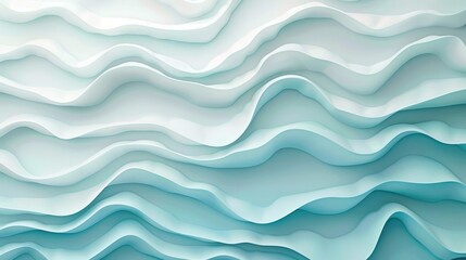 Fototapeta premium Abstract wavy layered design in light blue and white
