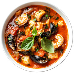Seafood Stew Recipe MediterraneanStyle Zuppa di Pesce isolated on transparent background