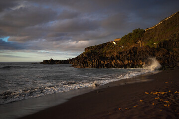sunset on the ocean beach