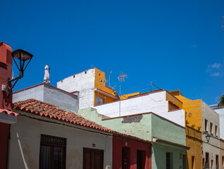 old colorful houses in tenerife spain