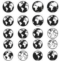 Obraz premium world vector icon set illustration