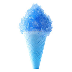 Blue Curacao Snow Cone Crushed Ice Texture  isolated on a transparent background